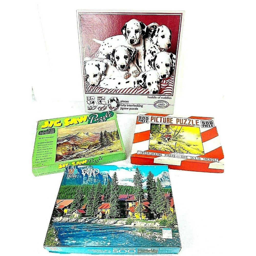 Jigsaw Puzzles Lot of 4 Banff Puppies Mountains